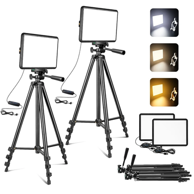 Dimmable LED Video Light Kit with Tripod, 2-Pack