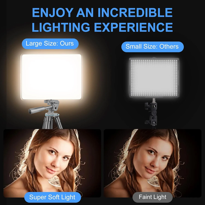 Dimmable LED Video Light Kit with Tripod, 2-Pack