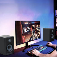 4'' Studio Monitors, 60W Active Monitor Speaker, Bluetooth Bookshelf Speaker with HDMI ARC, USB-C, TRS, RCA, Aux In, EQ & Music/Monitor Mode, for Music Production, Desktop Computer,Mf01