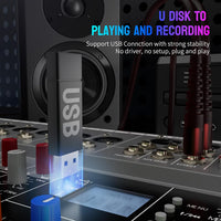 Professional DJ Audio Mixer -  6 Channel DJ Bluetooth Controller Sound Mixer,Usb Interface,6 XLR Mic/Line Input,Aux,Fx Processor MP3 Player,+48V Phantom for Karaoke Studio Streaming Recording