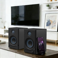 4'' Studio Monitors, 60W Active Monitor Speaker, Bluetooth Bookshelf Speaker with HDMI ARC, USB-C, TRS, RCA, Aux In, EQ & Music/Monitor Mode, for Music Production, Desktop Computer,Mf01