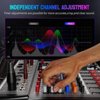 Professional DJ Audio Mixer -  6 Channel DJ Bluetooth Controller Sound Mixer,Usb Interface,6 XLR Mic/Line Input,Aux,Fx Processor MP3 Player,+48V Phantom for Karaoke Studio Streaming Recording