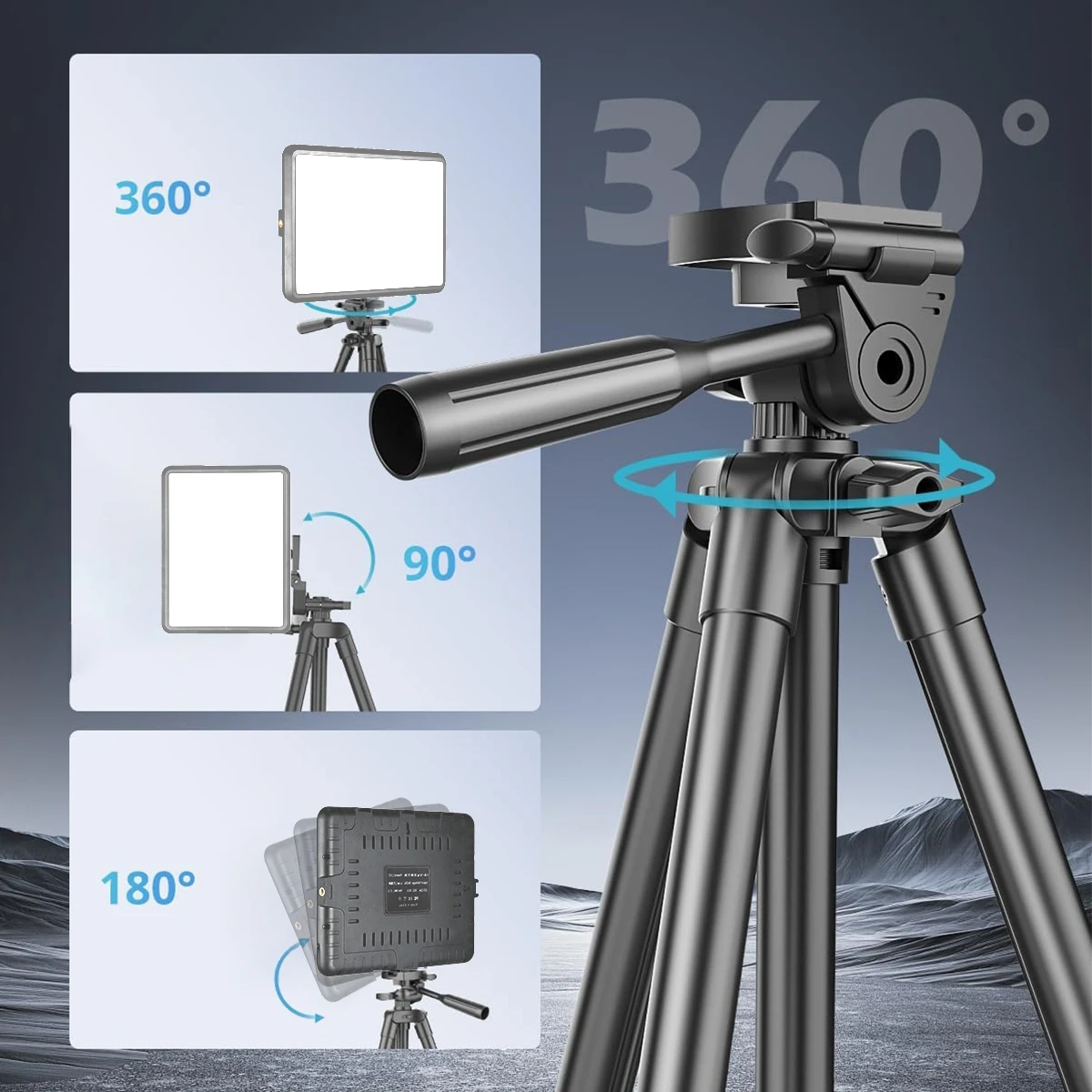 Dimmable LED Video Light Kit with Tripod, 2-Pack