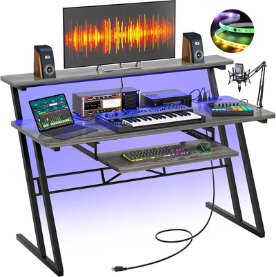 Studio Production Workstation Desk with RGB Lighting