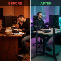 MS-90/36B 36 Inches Studio Monitor Stands - Black Finish — Before & After