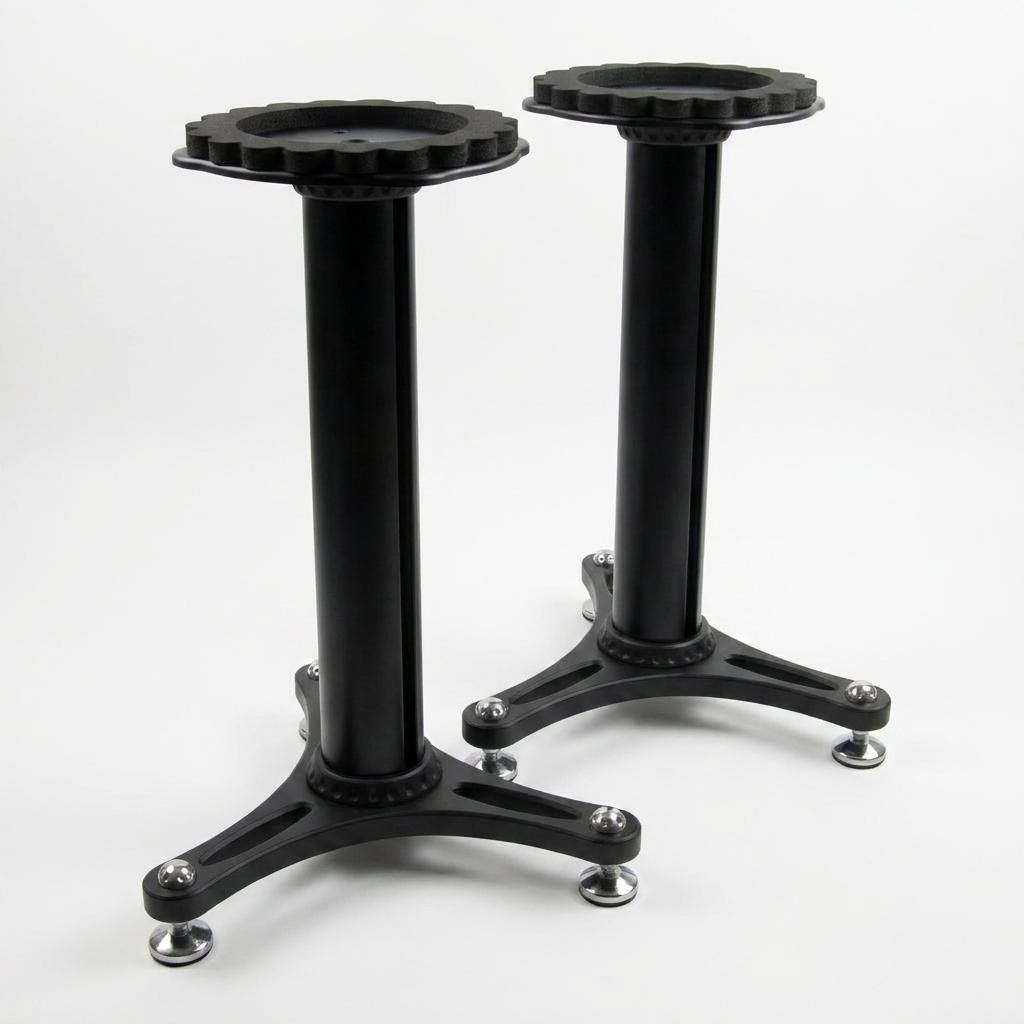 Studio Monitor Stands Built for Professional Setup, 36 Inch Height, Cable Management, Acoustic Foam — Studio Shot