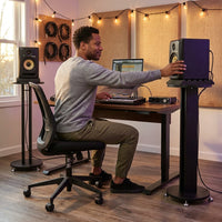 Studio Monitor Stands Built for Professional Setup, 36 Inch Height, Cable Management, Acoustic Foam — Lifestyle
