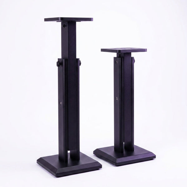 Wood Speaker Stands Pair, 25''To 34'' Height Adjustable Speaker Stand | Universal Floor Bookshelf Speaker Stands Studio Monitor Stands for Surround Sound, Enhanced Audio Listening Experience, Black — Studio Shot