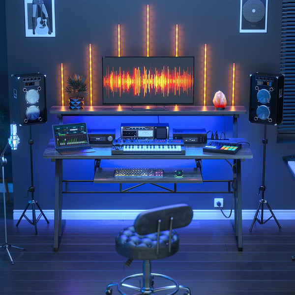Studio Production Workstation Desk with RGB Lighting